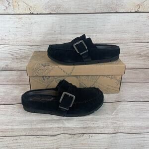 Free People After Riding Womens Sz 6.5 Mules Black Suede - WORN ONCE